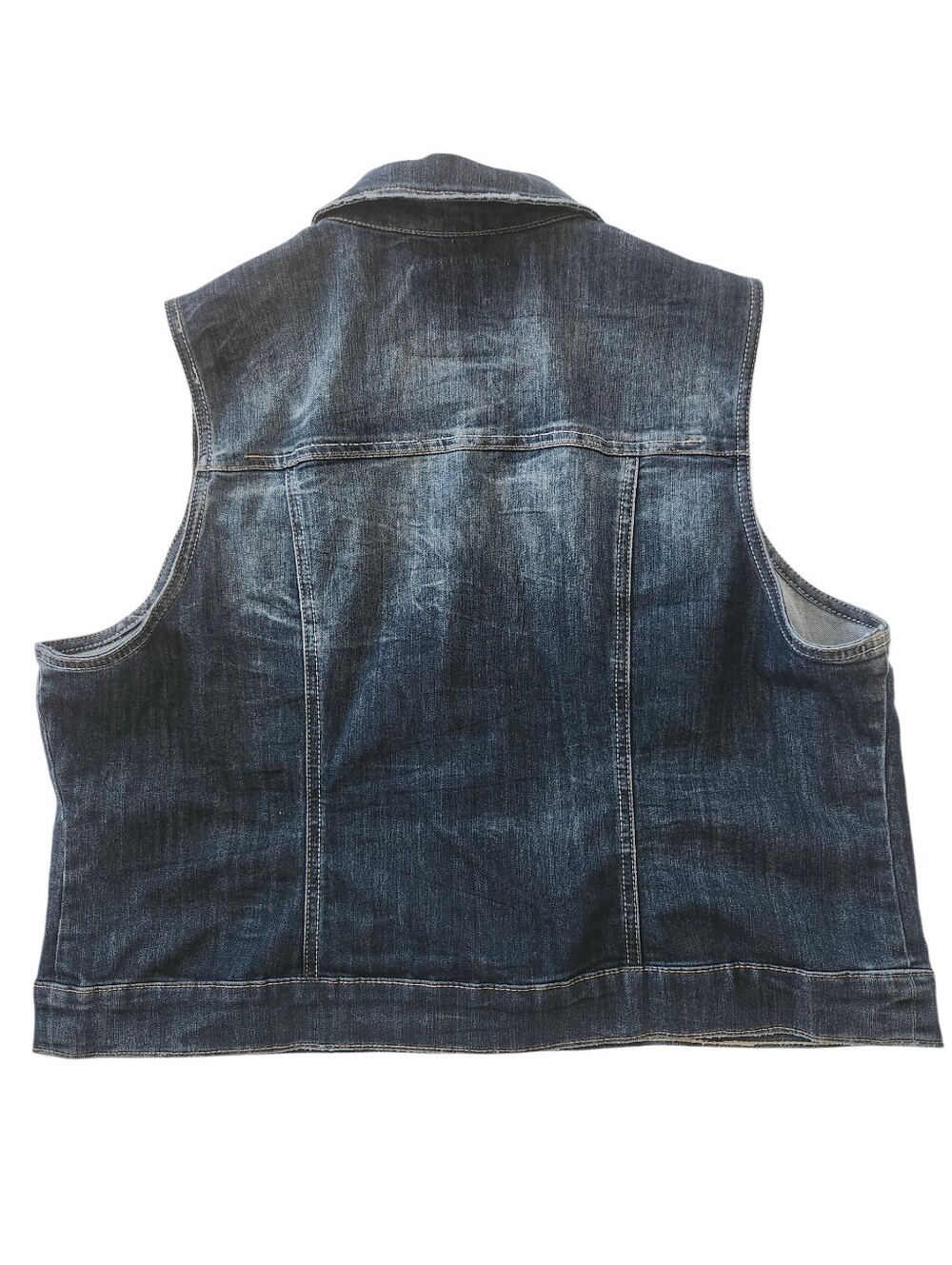 Maurice's Womens Dark Wash  DistressedDenim Vest Plus Size 3X - Picture 2 of 12